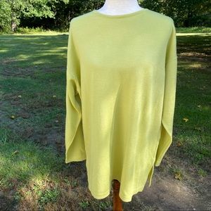 KASHA DE RODIER SWEATER LIME GREEN BOXY KNIT TOP Size L